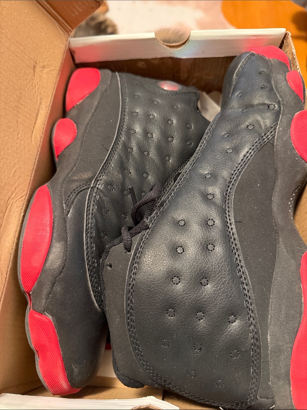 Jordan Black and Red Retro Style Basketball Sneakers